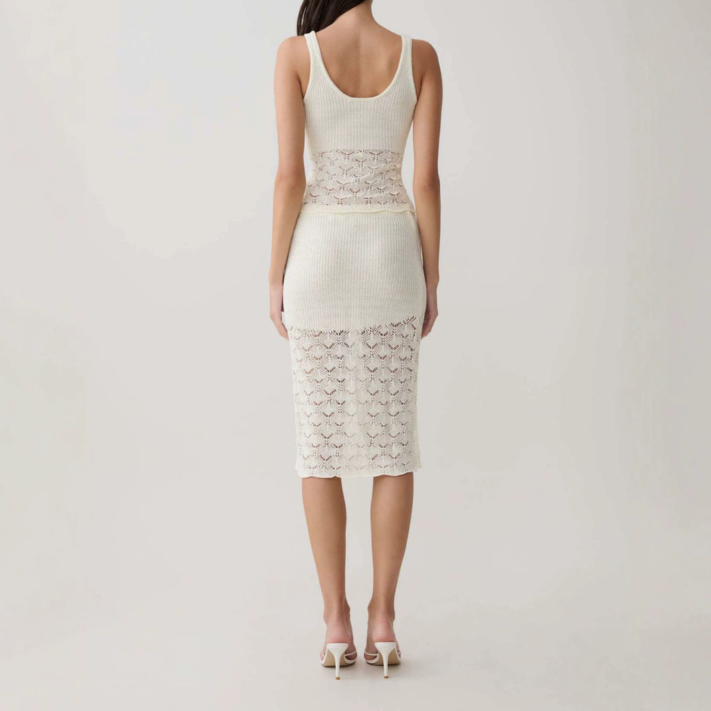Elowen Crochet Knit Two-Piece Midi Set - Lunar Meadow