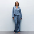 Heart Print Satin Pajama Set – Romantic & Silky
