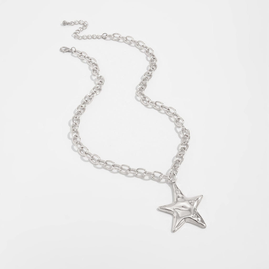 Hammered Star Pendant Necklace