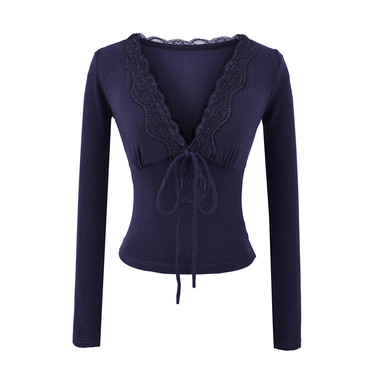 Fitted Lace Long Sleeve Blouse