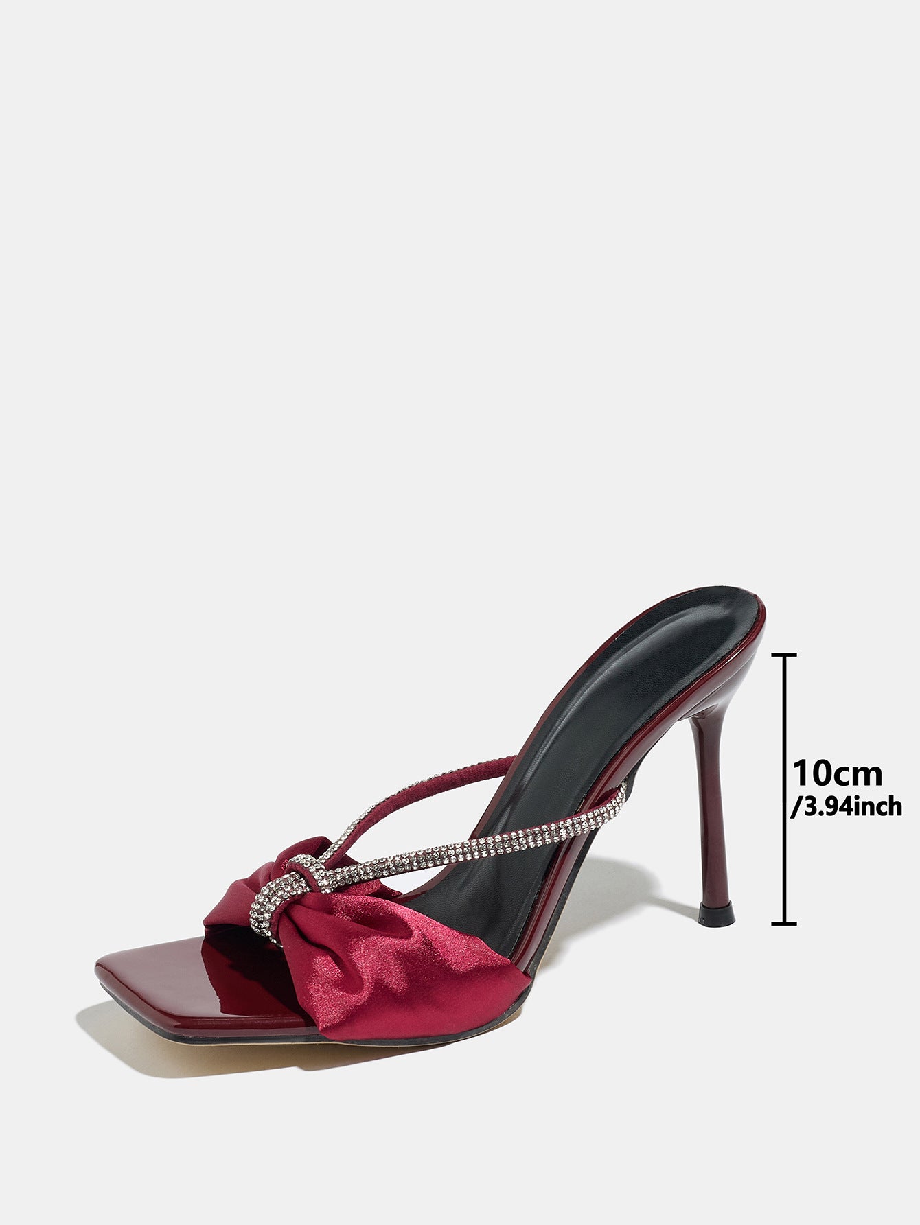 Burgundy Velouré Crystal Bow Heels
