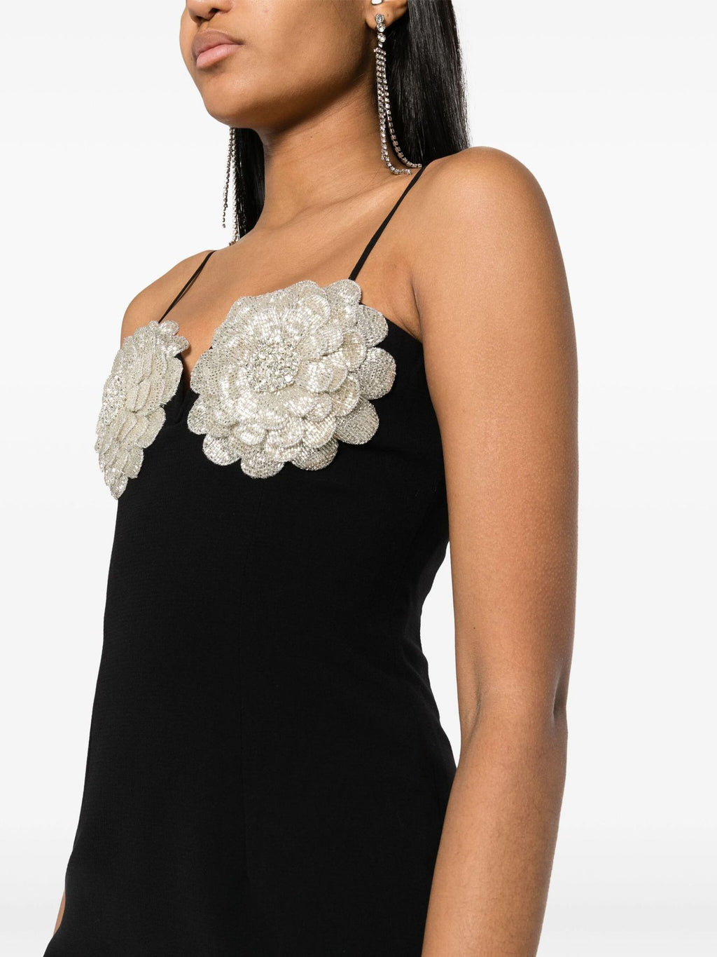 Noir Petal Mini Dress