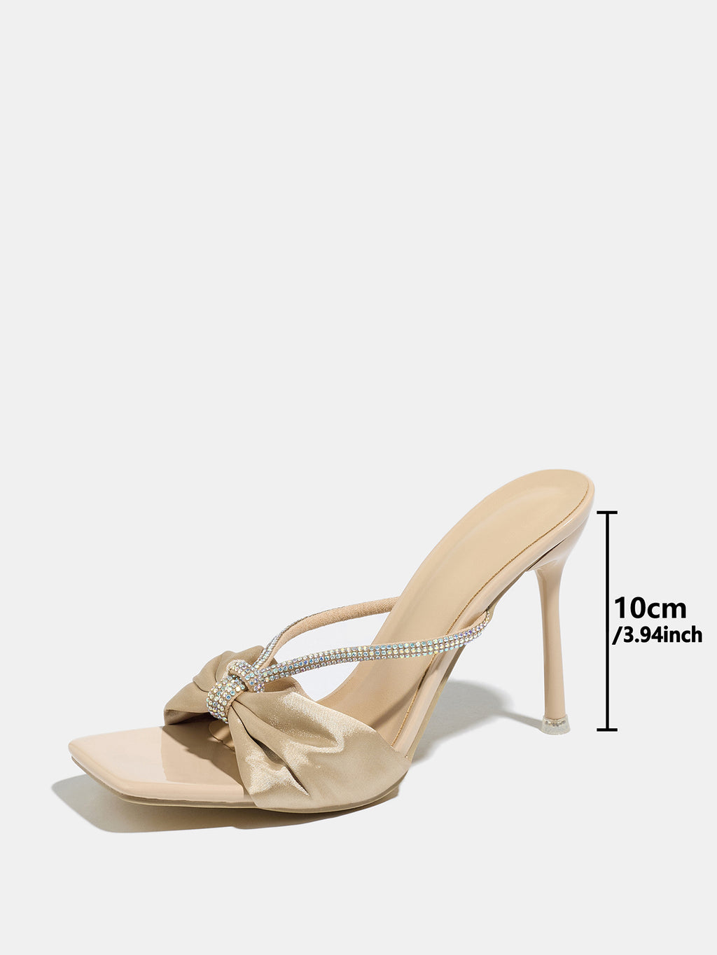 Champagne Velouré Crystal Bow Heels