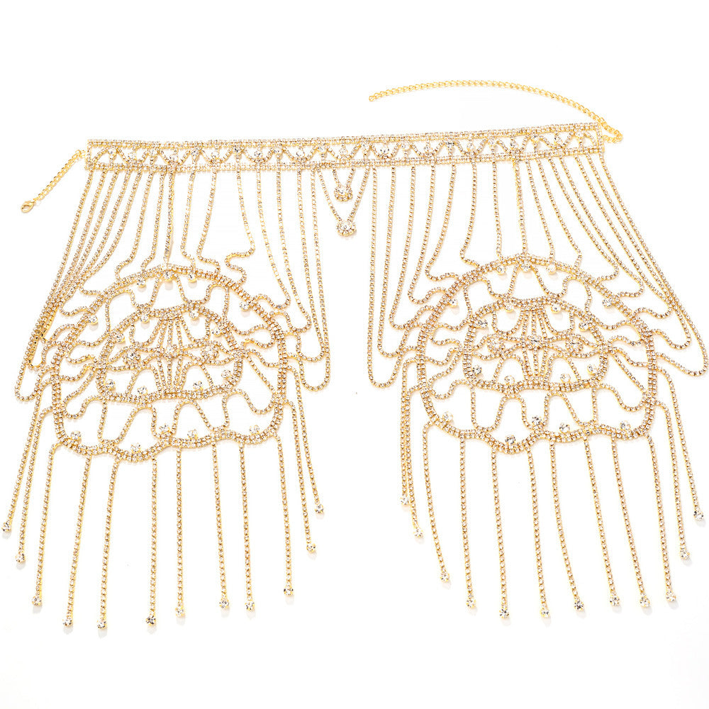 Rhinestone Tassel Shoulder Chain – Glam Dress Accessory