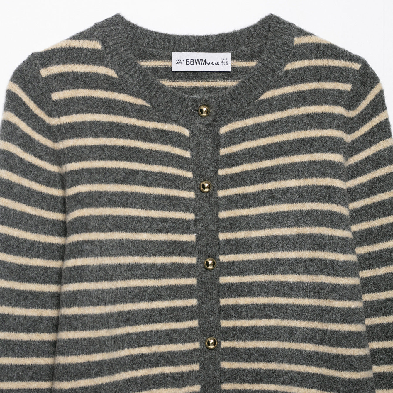 Striped Crew Neck Knit Cardigan – Classic Cozy Layer