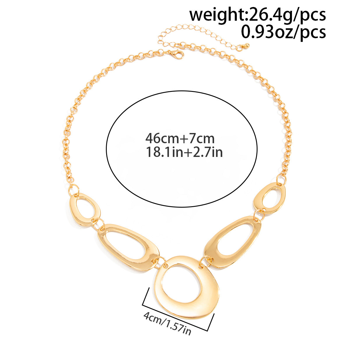 Gold O-Ring Hollow Chain Jewelry Set
