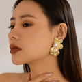 Gilded Ginkgo Pearl Studs