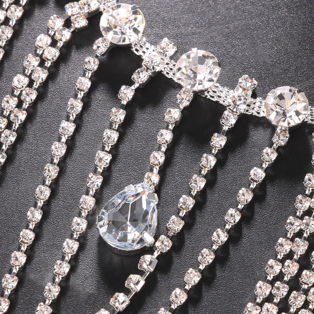 Rhinestone Tassel Shoulder Chain – Glam Dress Accessory