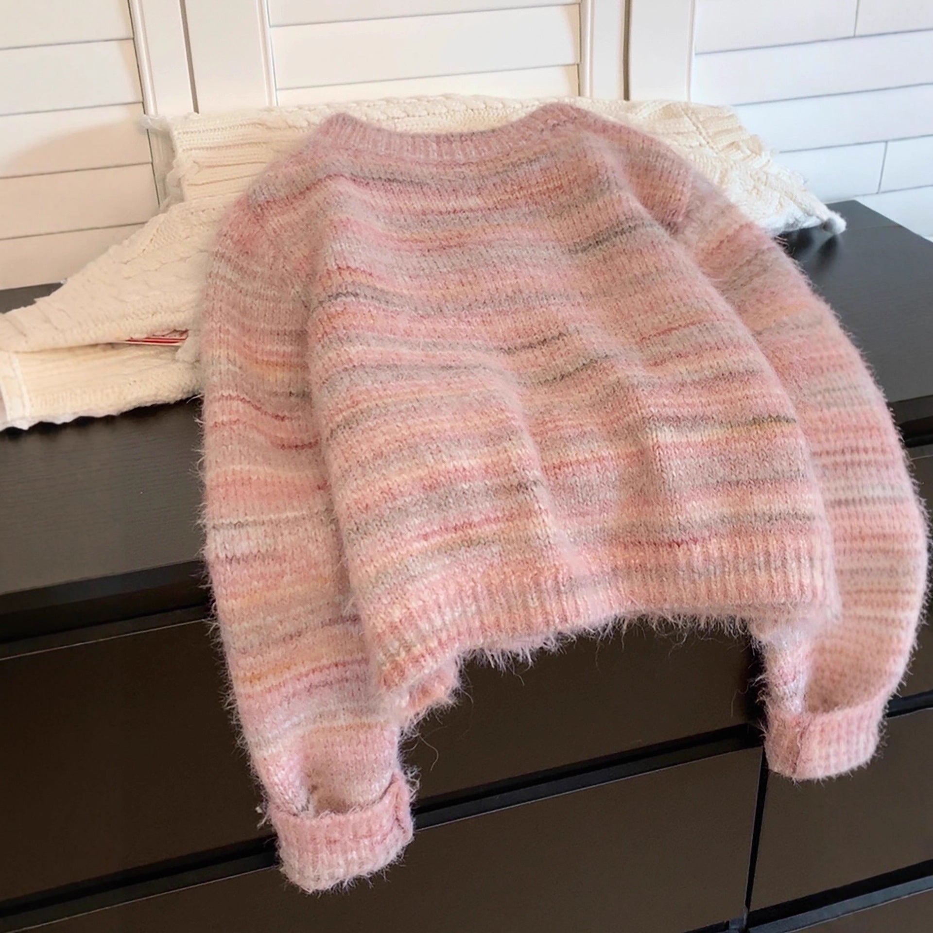 Striped Mohair Knit Cardigan – Soft & Cozy Layers