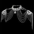 Fairy Chain Tassel Shoulder Cape – Elegant Sparkle
