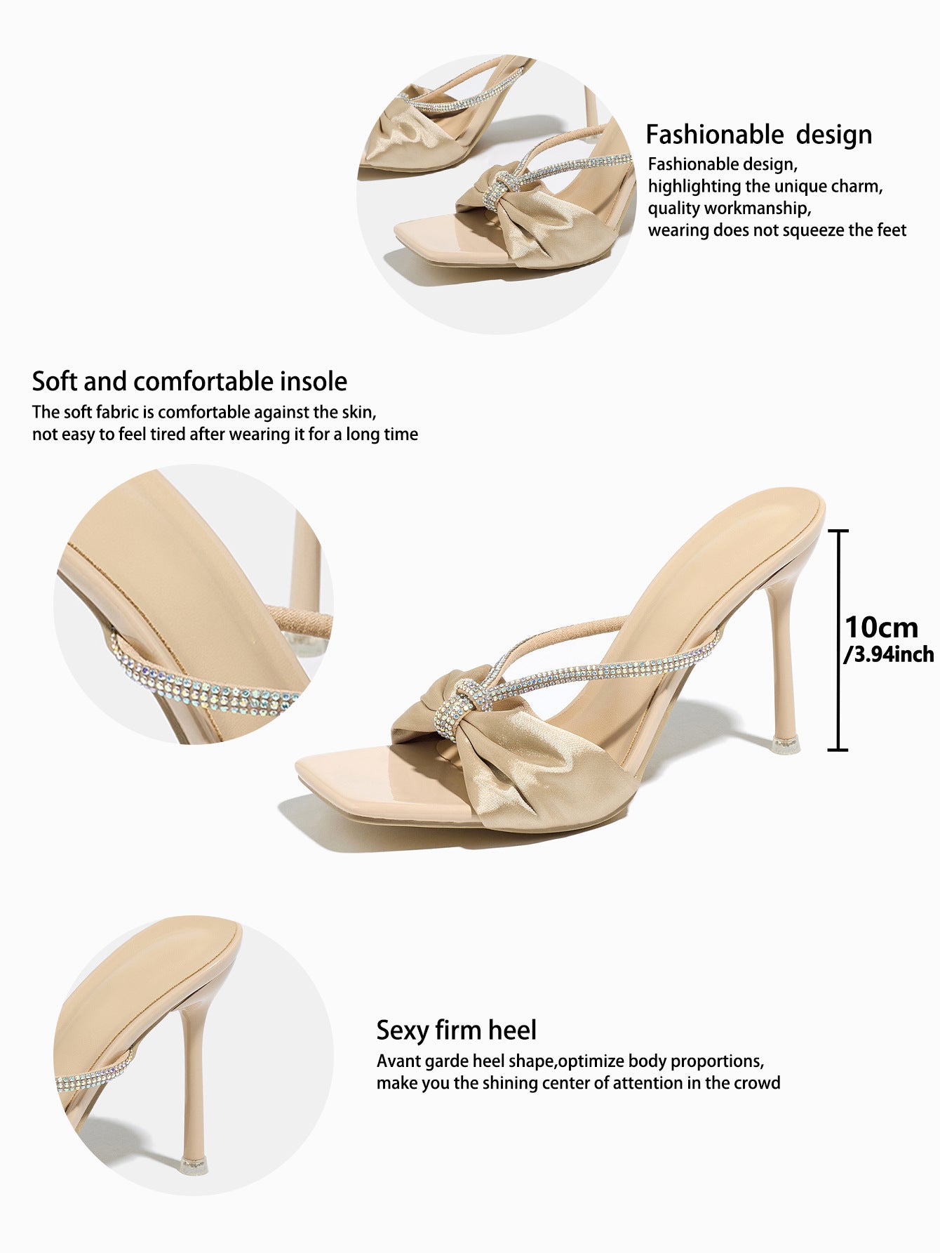 Champagne Velouré Crystal Bow Heels