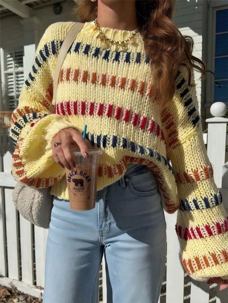 Colorblock Batwing Sweater