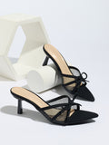 Noir Celestia Star Mesh Kitten Heels
