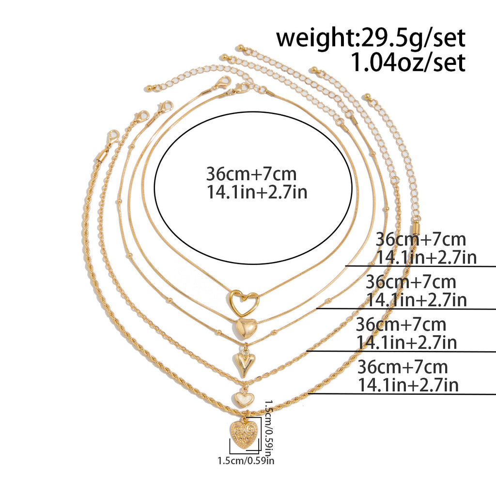 Amoura Tassel Heart Chain Set