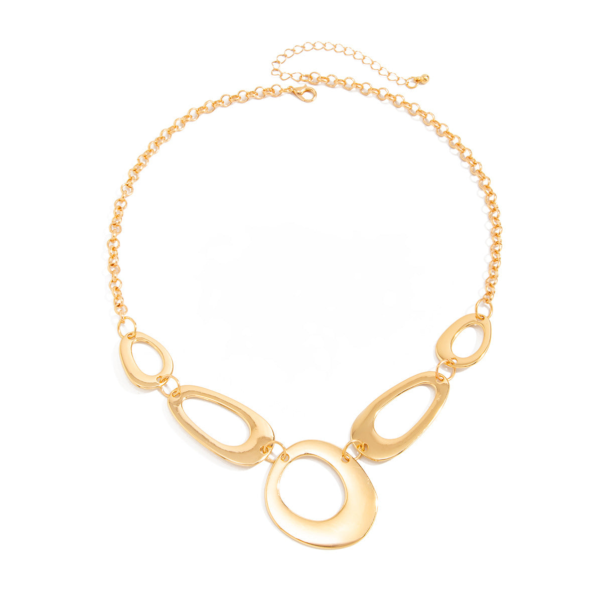 Gold O-Ring Hollow Chain Jewelry Set