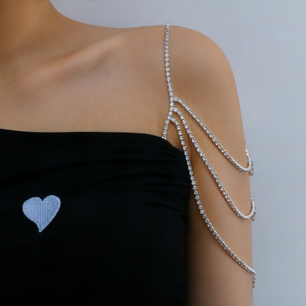 Rhinestone Shoulder Chain – Glam Dress Accessory