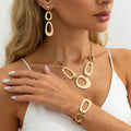 Gold O-Ring Hollow Chain Jewelry Set
