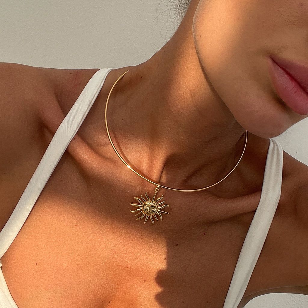 Soléa Vintage Sun Pendant Necklace