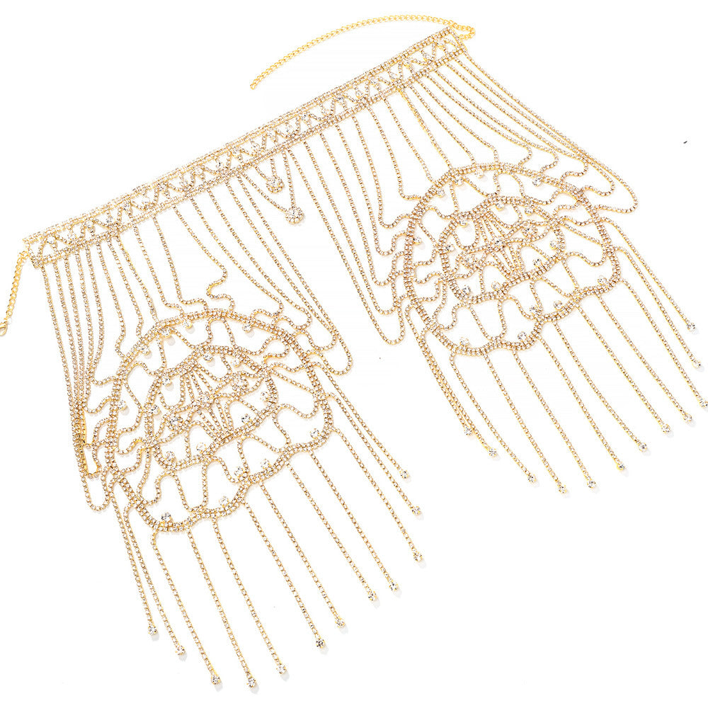 Rhinestone Tassel Shoulder Chain – Glam Dress Accessory