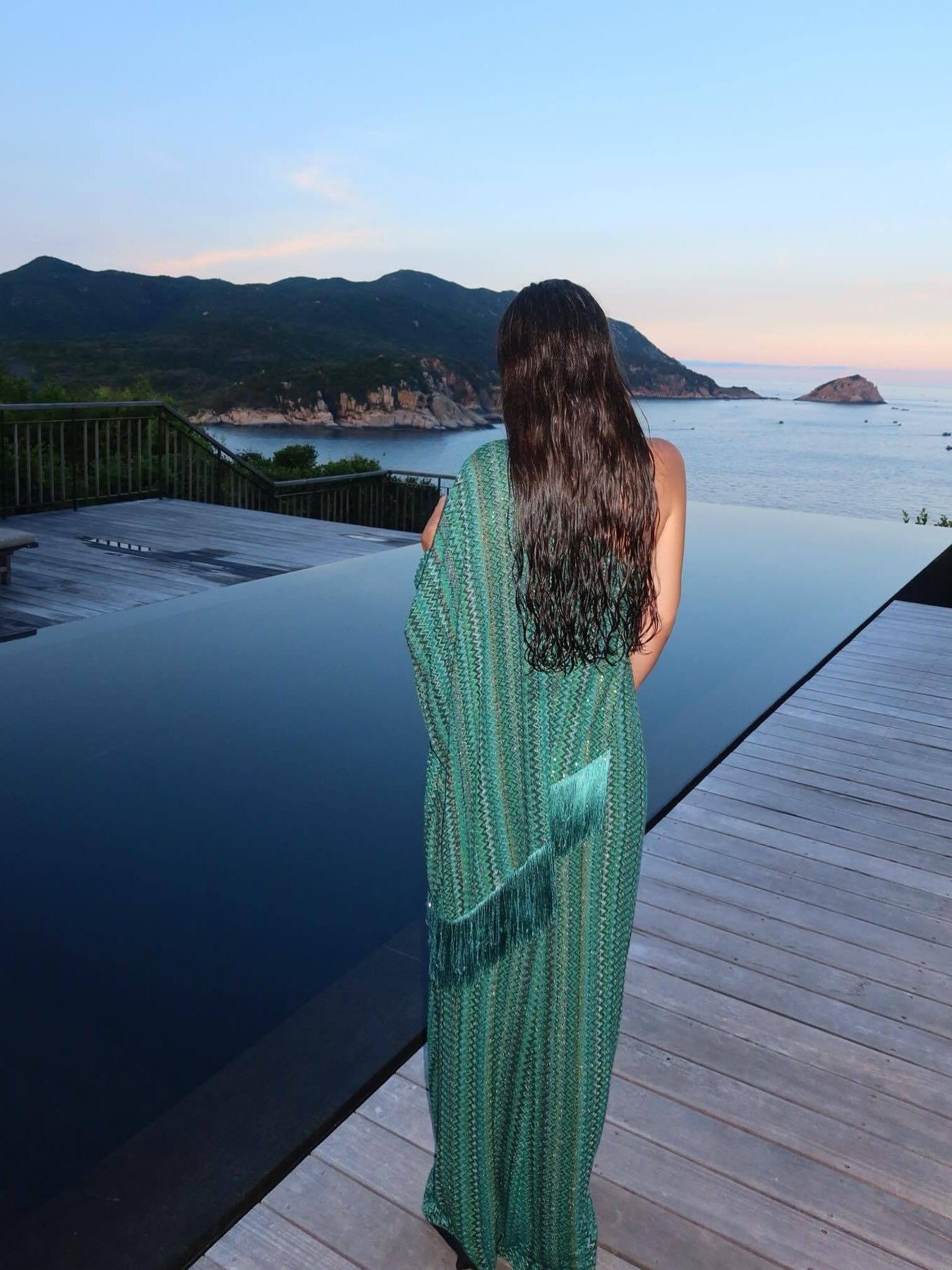 One-Shoulder Tassel Striped Maxi Dress