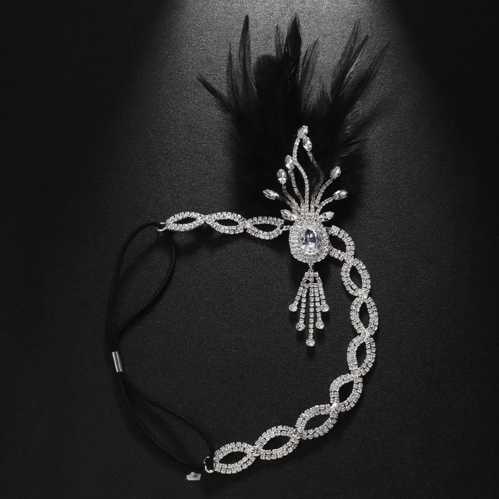 Rhinestone Feather Headpiece – Festive Glam Accessory