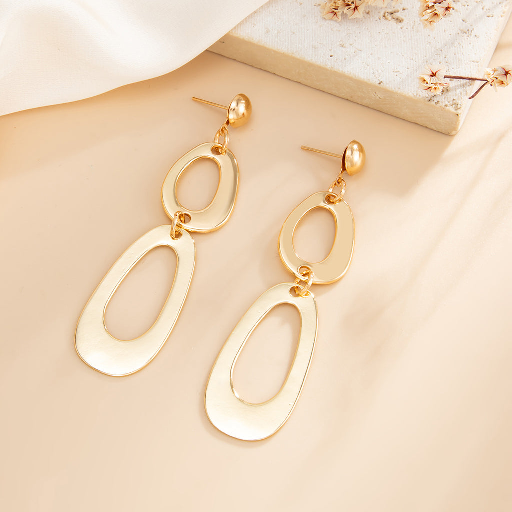 Gold O-Ring Hollow Chain Jewelry Set