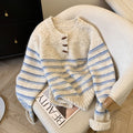 Buckled Up Striped Pullover Sweater – Retro Cozy Style