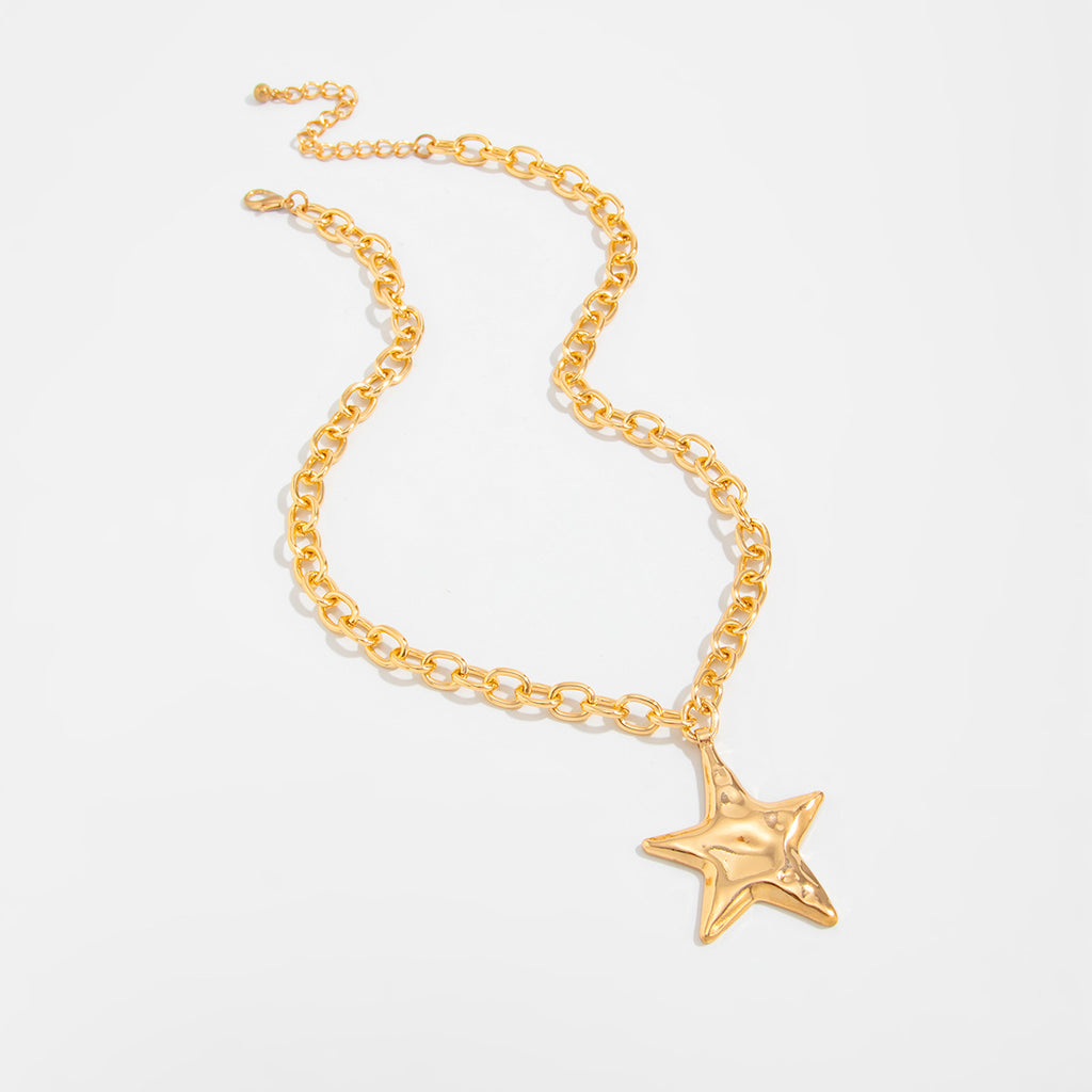 Hammered Star Pendant Necklace