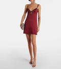 Burgundy Spark Satin Mini Dress