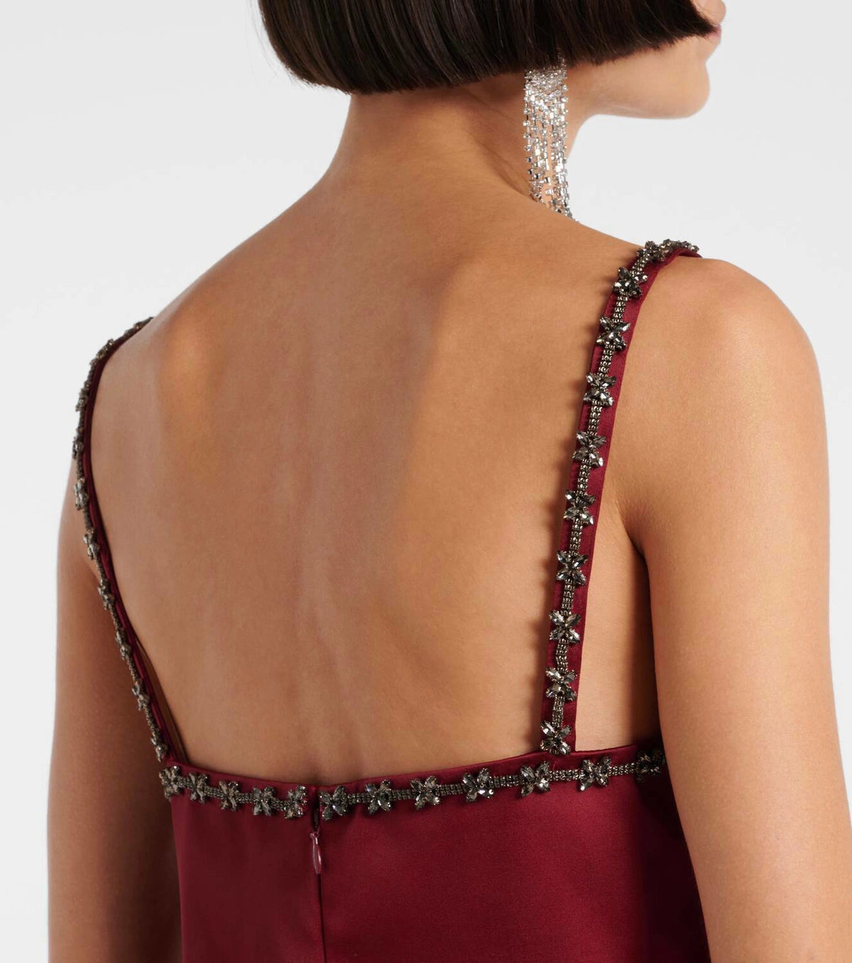 Burgundy Spark Satin Mini Dress