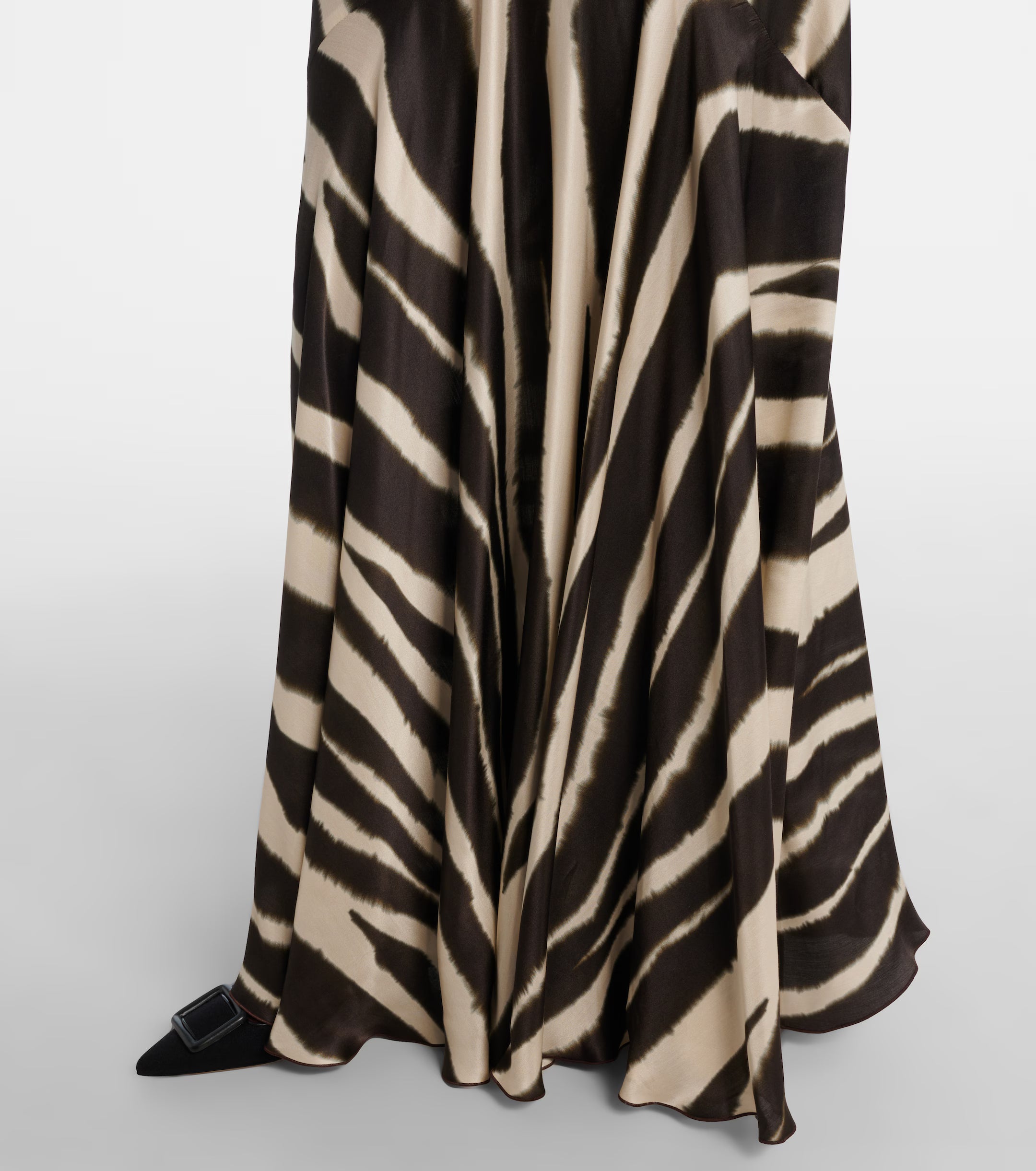 Zebra Noir Satin Gown