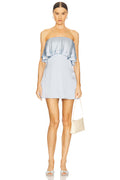 Sky Ruffle Satin Mini Dress