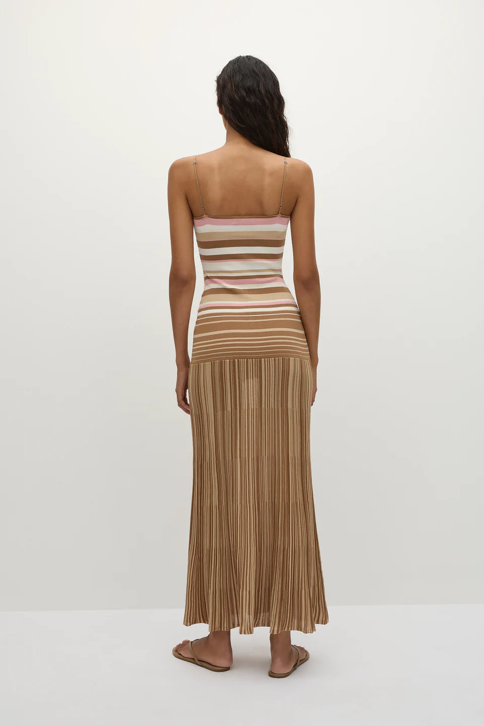 Rainbow Stripes Knit Maxi Dress