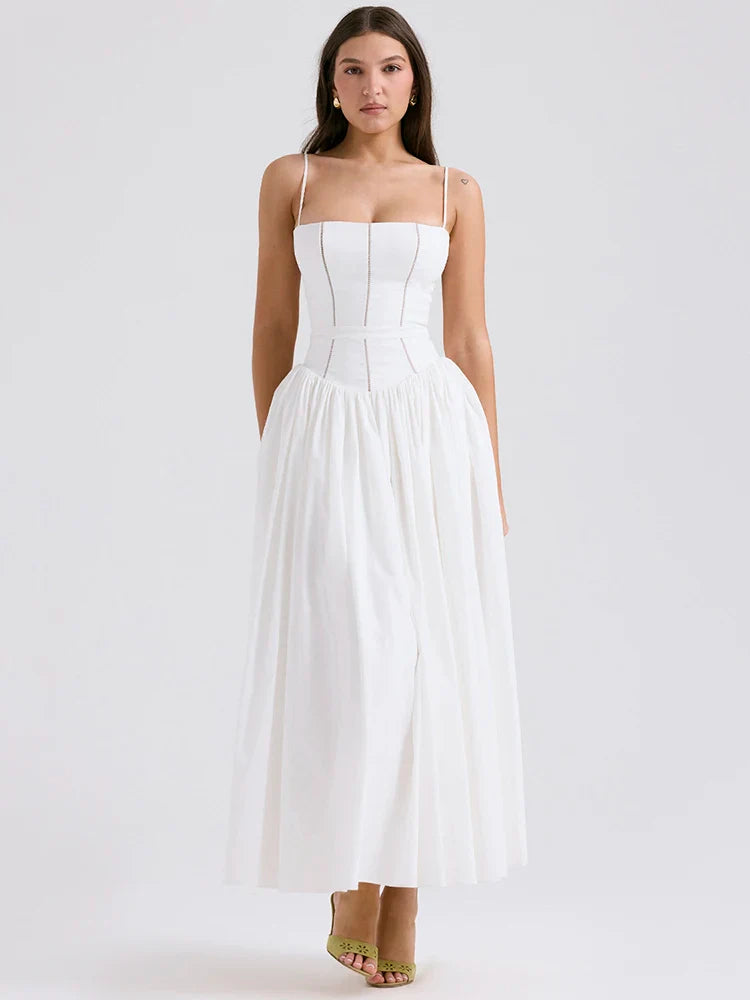 Ivory Grace Satin Maxi Dress
