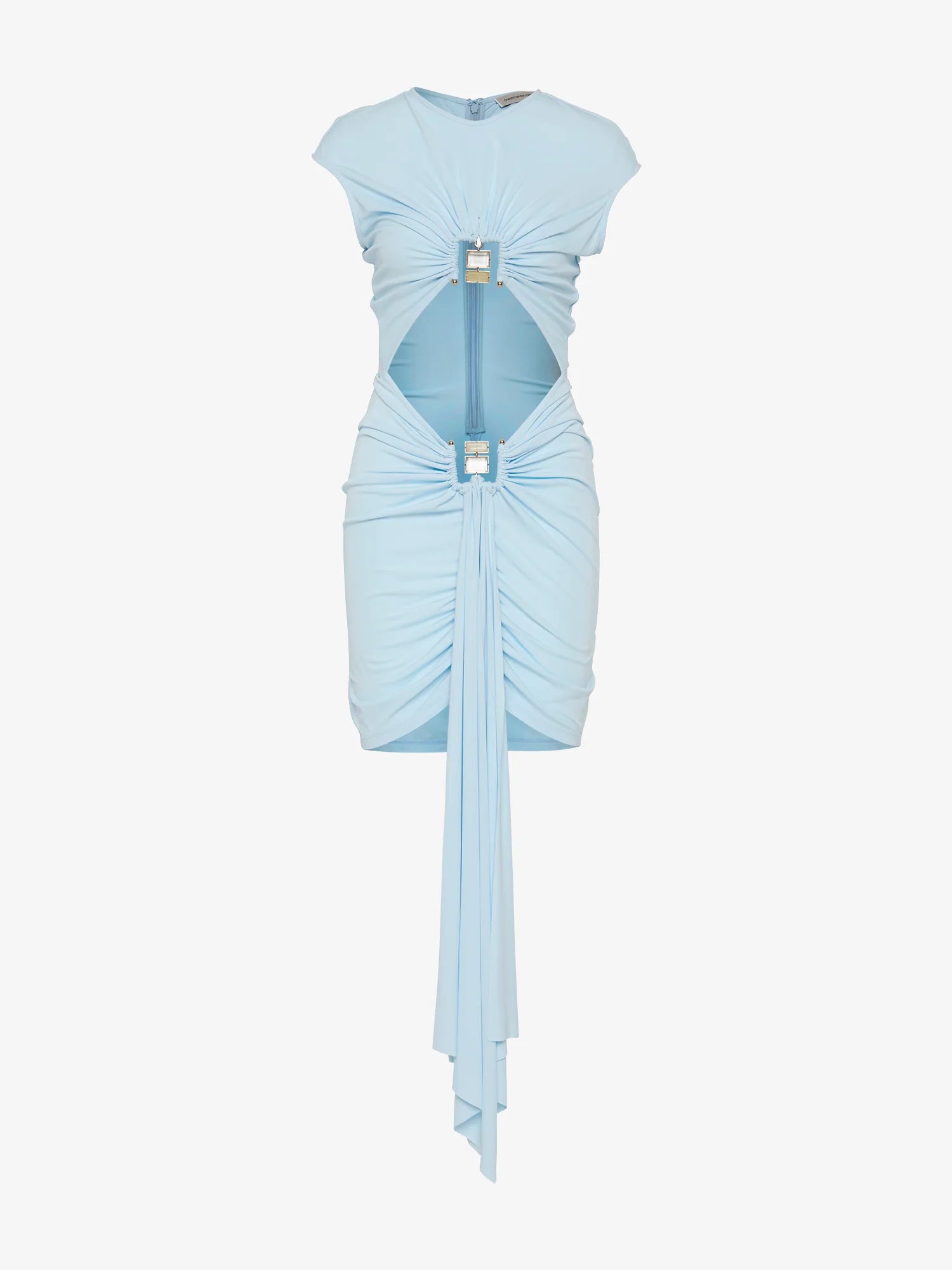 Bezel Quartz Disconnect Short Sleeve Mini Dress