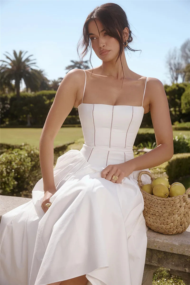 Ivory Grace Satin Maxi Dress