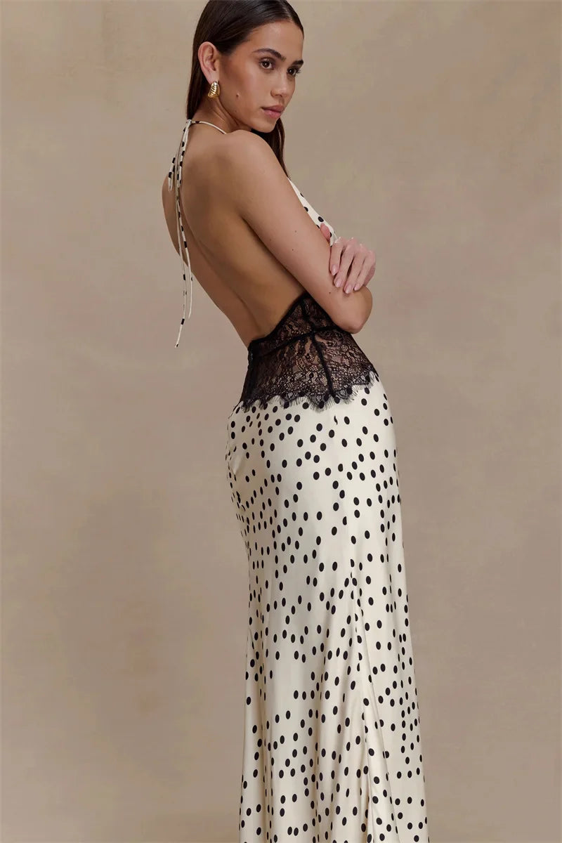 Lace-Kissed Starlight Gown Maxi Dress