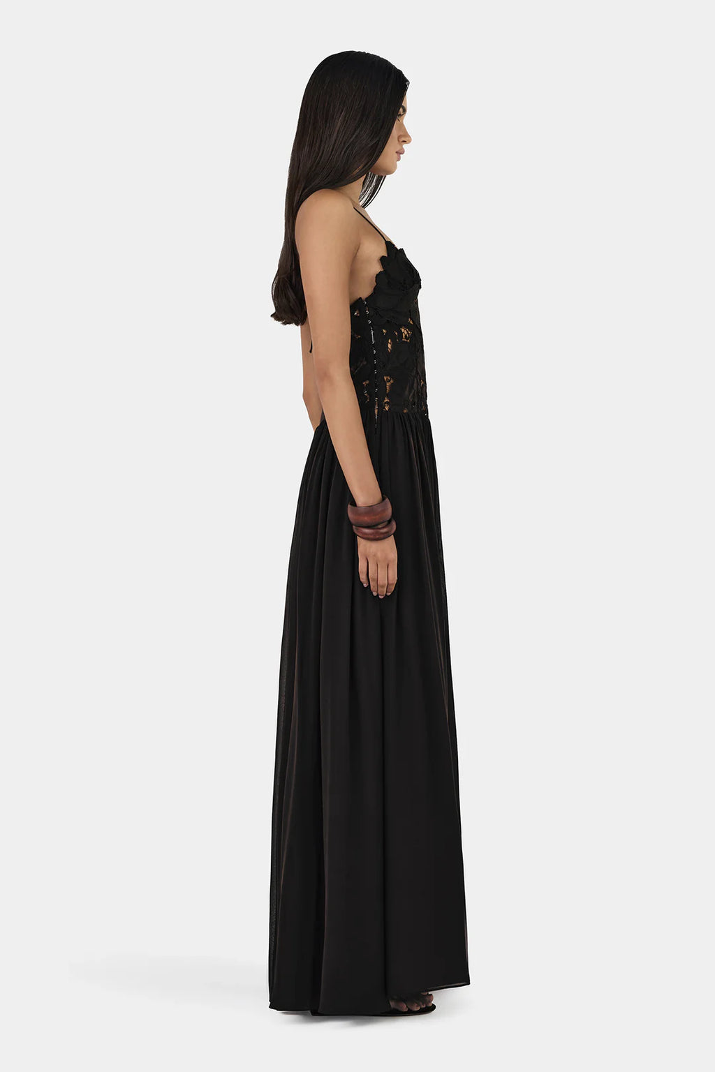 Midnight Lace Whisper Maxi Dress