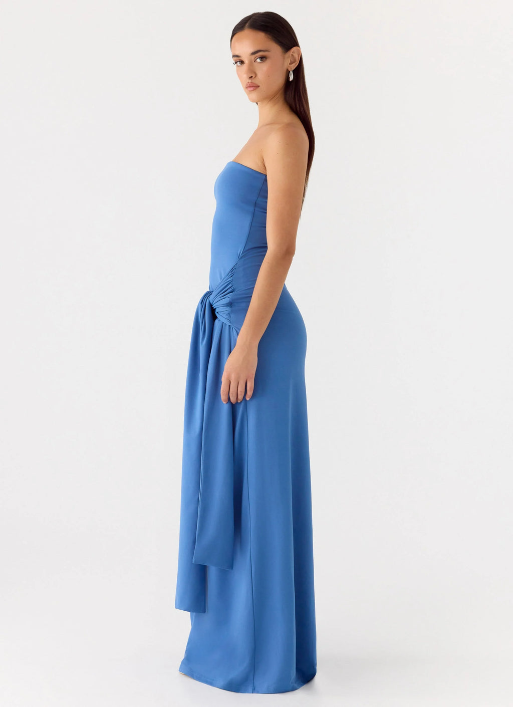 Azure Sculpt Strapless Gown