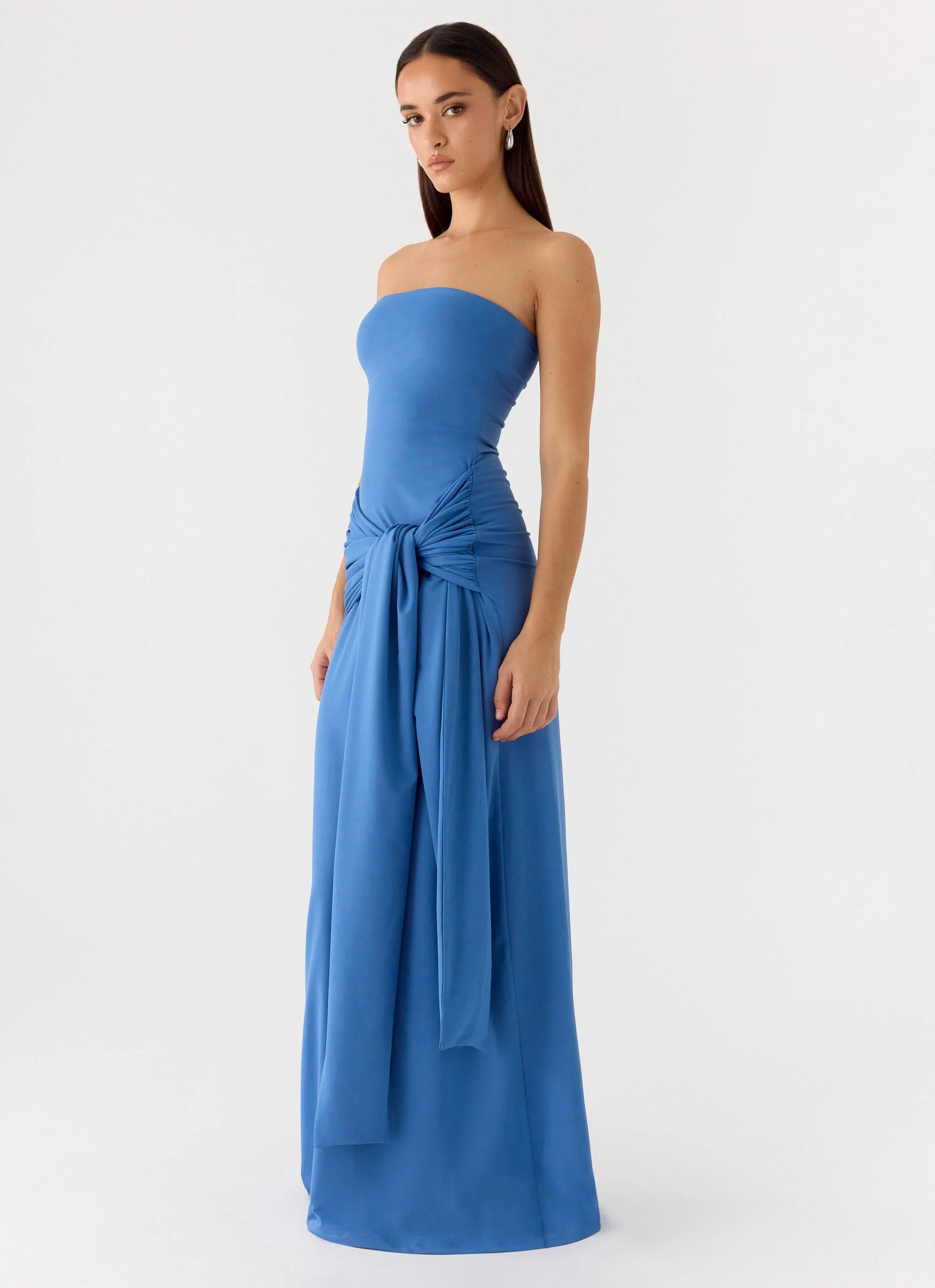 Azure Sculpt Strapless Gown