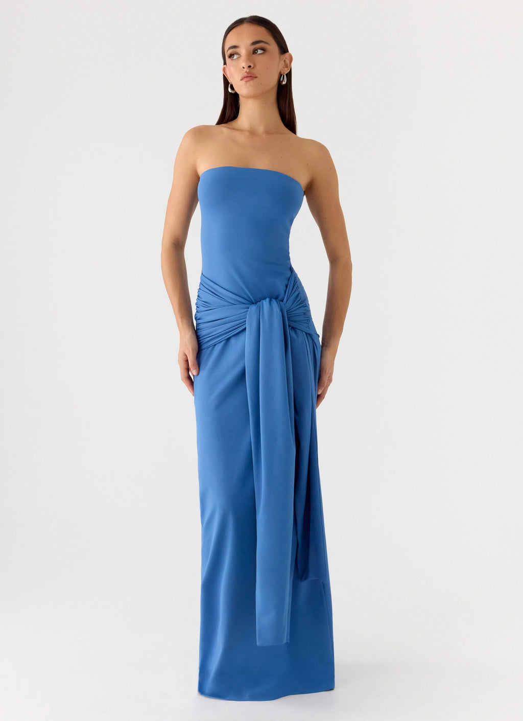 Azure Sculpt Strapless Gown