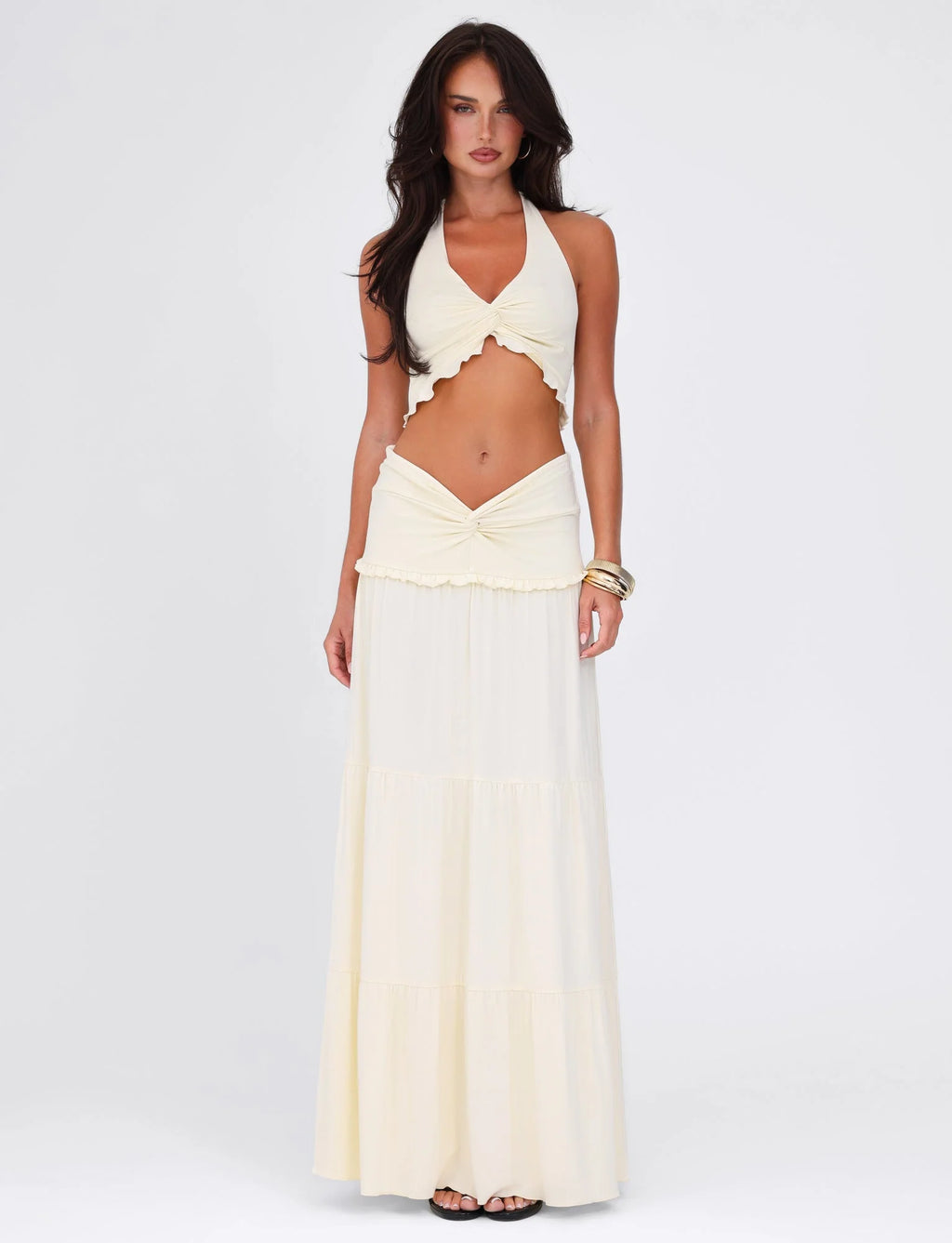 Sahara Flow Ruffle Maxi Skirt