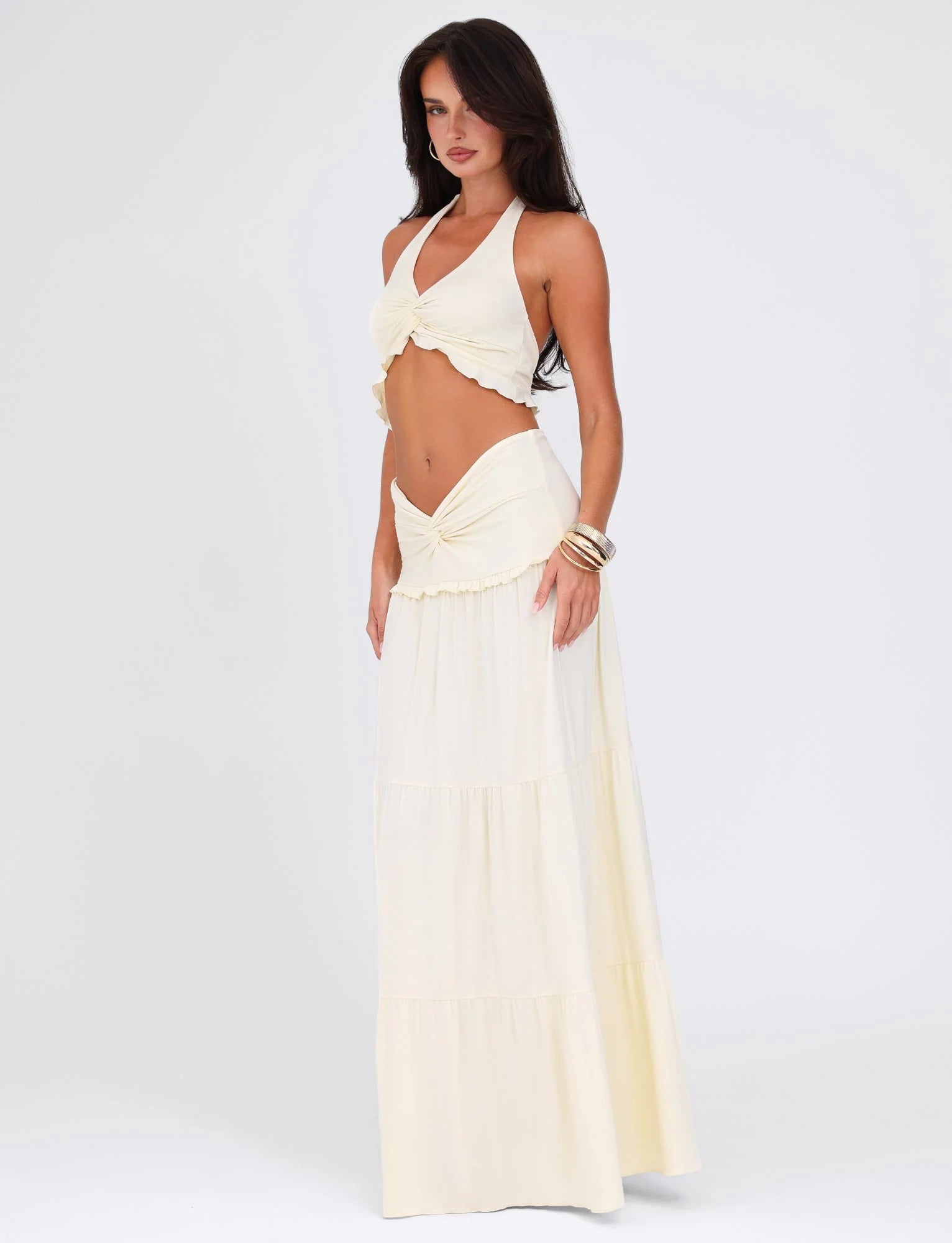 Sahara Flow Ruffle Maxi Skirt