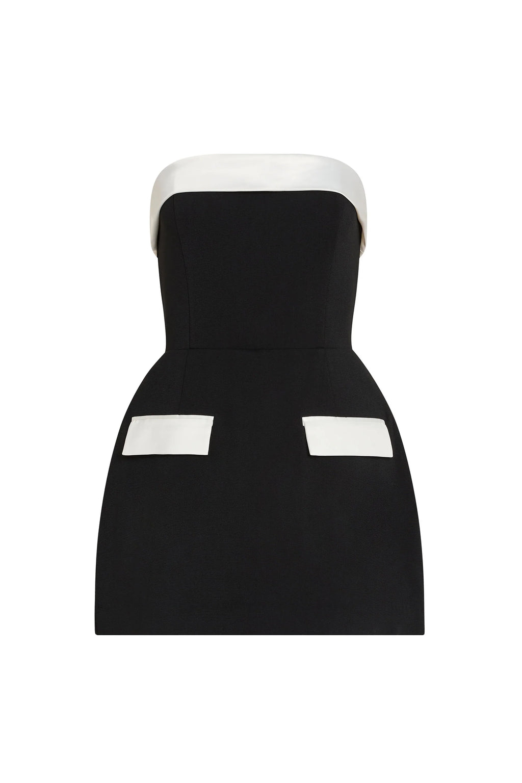Black & White Strapless A-Line Mini Dress