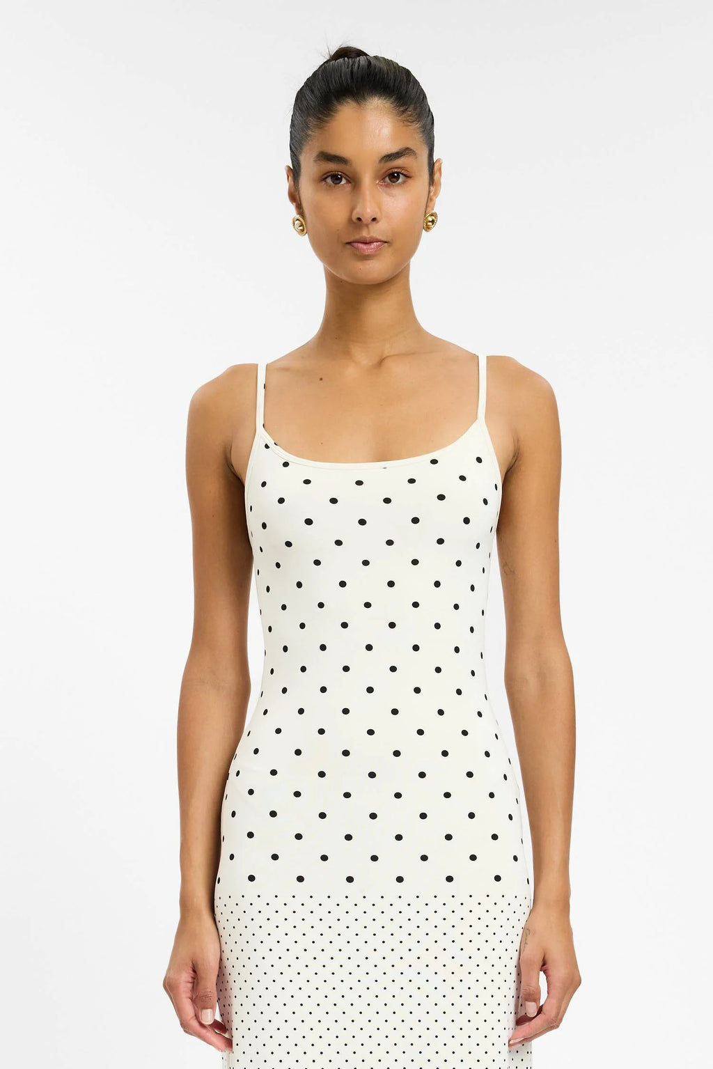 Slip Dress | White Polka