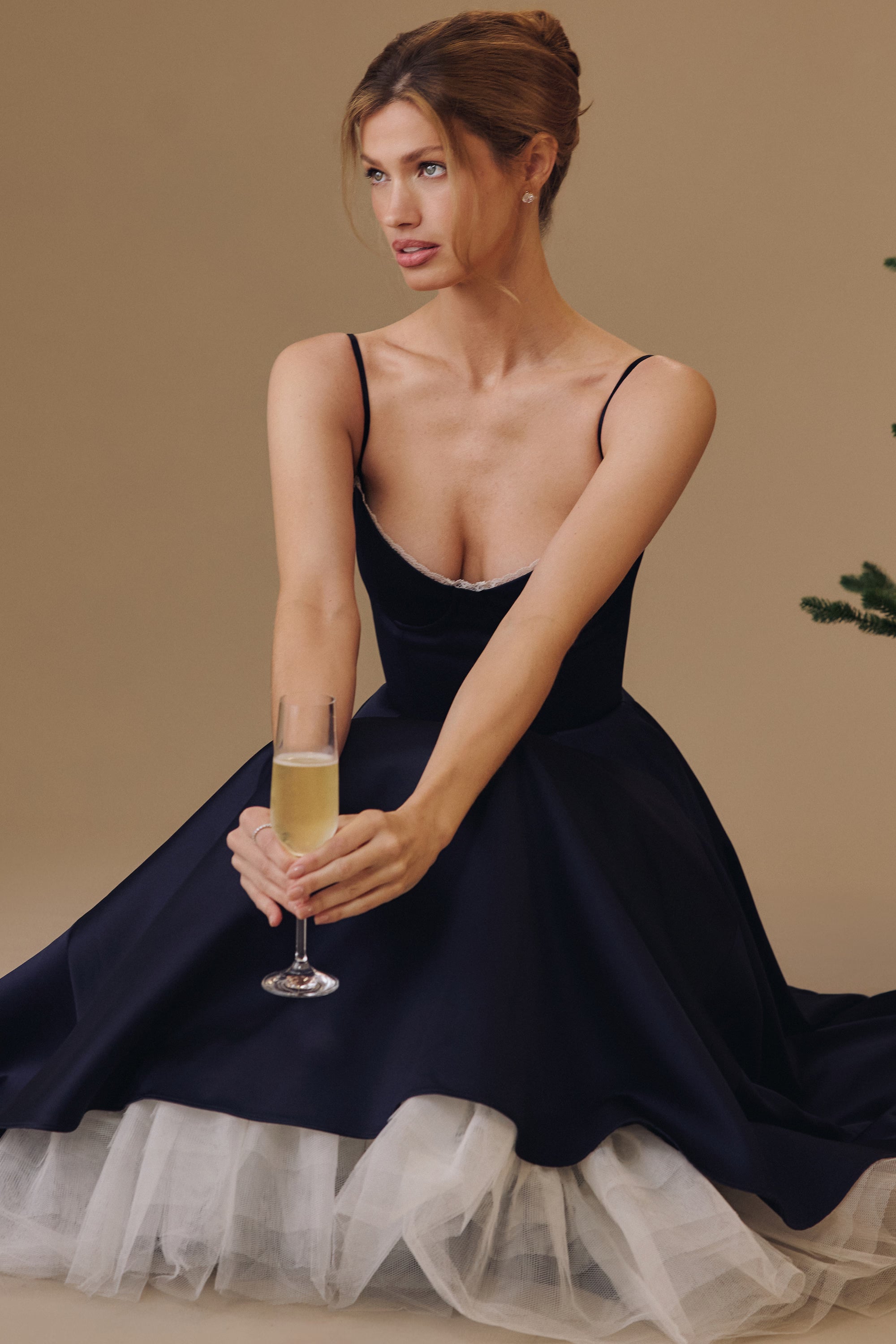 Satin Corset Midi Dress Elegant GlowEllevia Satin Corset Midi Dress Elegant GlowEllevia