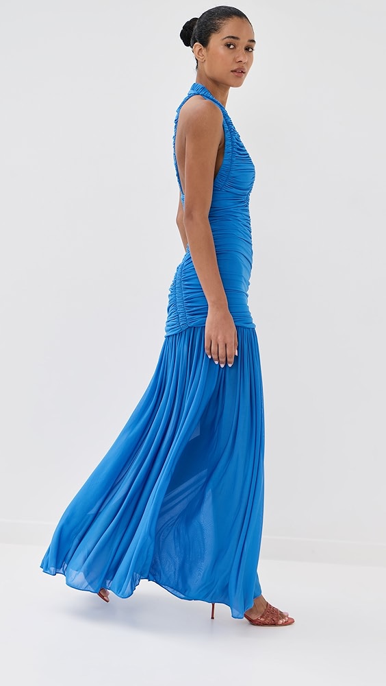 Blue Mirage Halter Gown