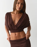 Cocoa Charm Cross-Front Crop Top