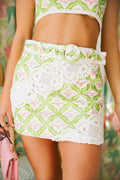 Garden Lace High-Waist Mini Skirt