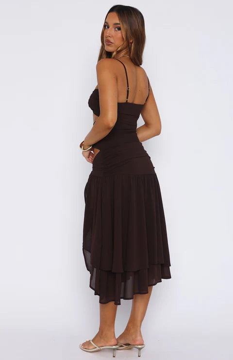 Cocoa Twist Heat Midi Dress